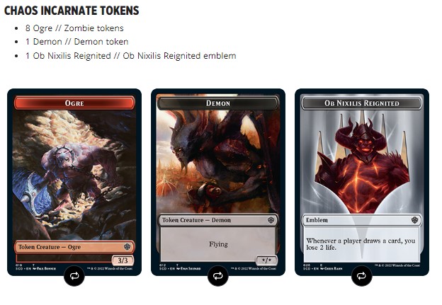 Commander deck Chaos Incarnate - Tokens