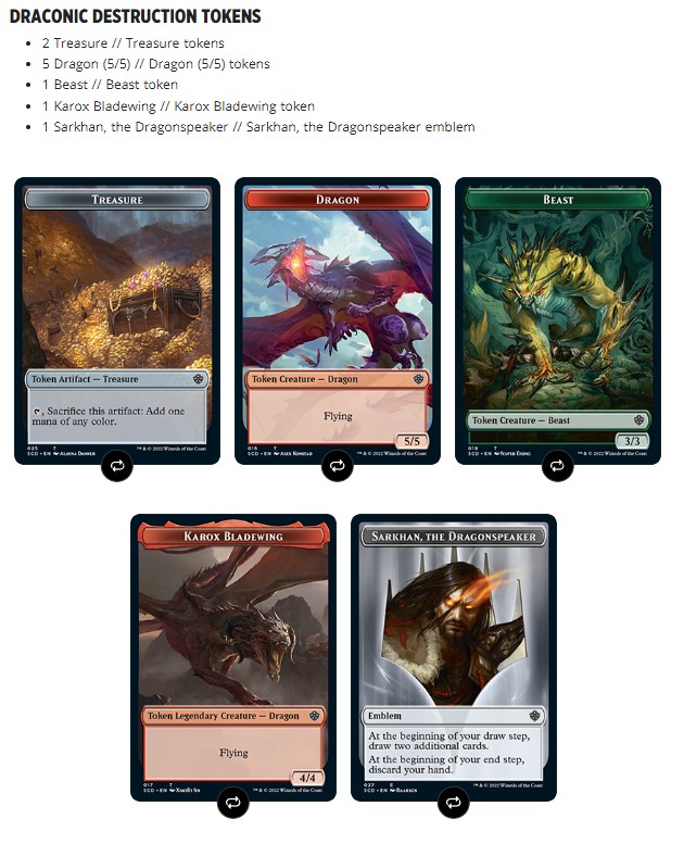 Commander deck Draconic Destruction - Tokens